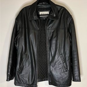 M. Julian Wilson’s Men’s Classic Unique Black Genuine Leather Jacket Size L